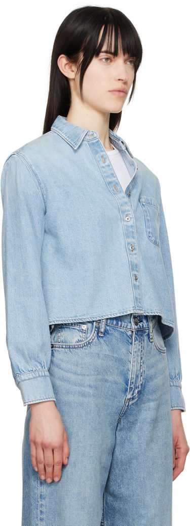 Srajce rag & bone Rag & Bone Featherweight Cropped Maxine Denim Shirt Modra | WDD25S1446UFGR, 1