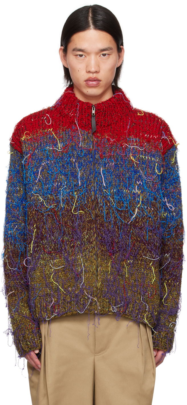 Pleteni pulover Maison Margiela Loose Thread Knit Cardigan Večbarvna | S50HP0008 S18410