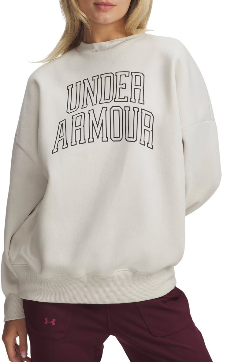 Pulover Under Armour Rival Fleece Oversized Varsity Crewneck Sweatshirt Bež | 6007880-110, 0