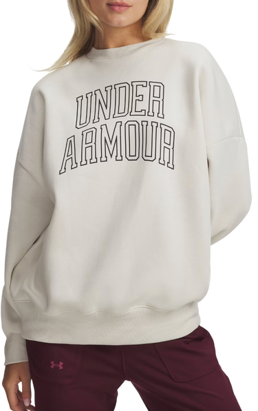 Pulover Under Armour Rival Fleece Oversized Varsity Crewneck Sweatshirt Bež | 6007880-110, 0