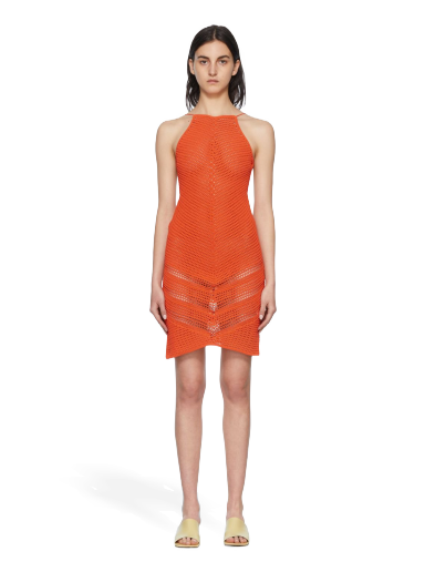 Obleke Bottega Veneta Cotton Mini Dress Oranžna | 684474 V1OK0
