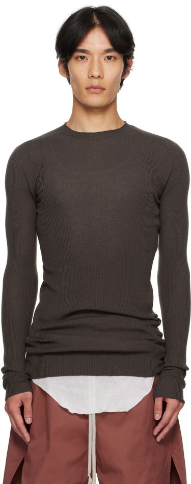 Pleteni pulover Rick Owens Rick Owens Concordians Ribbed Sweater Rjava | RU02E1637 RIBM, 0