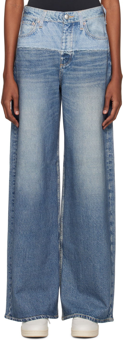 Kavbojke rag & bone Sofie Wide Leg Jeans Modra | WCW23H70018201