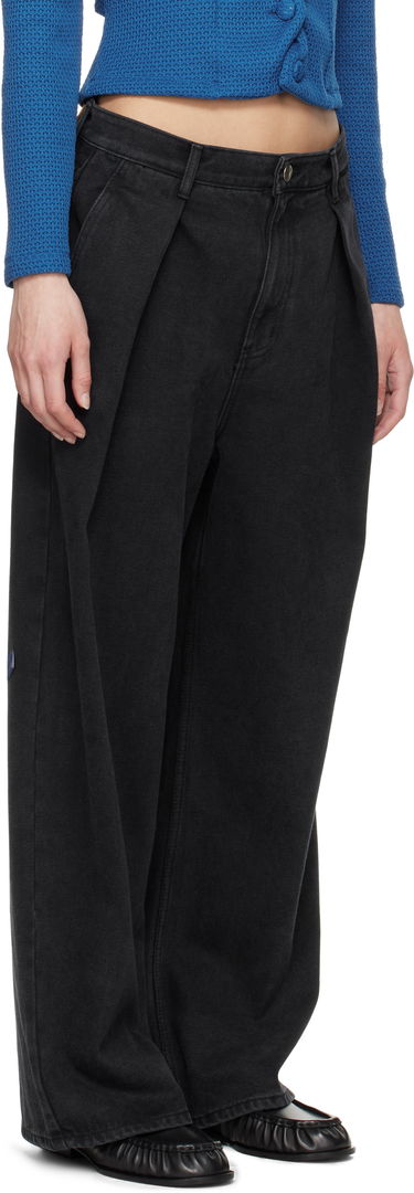 Kavbojke ADER ERROR ADER error Sig TRS Tag 02 Pleated Jeans Črna | BO42FYJE0102BK, 4