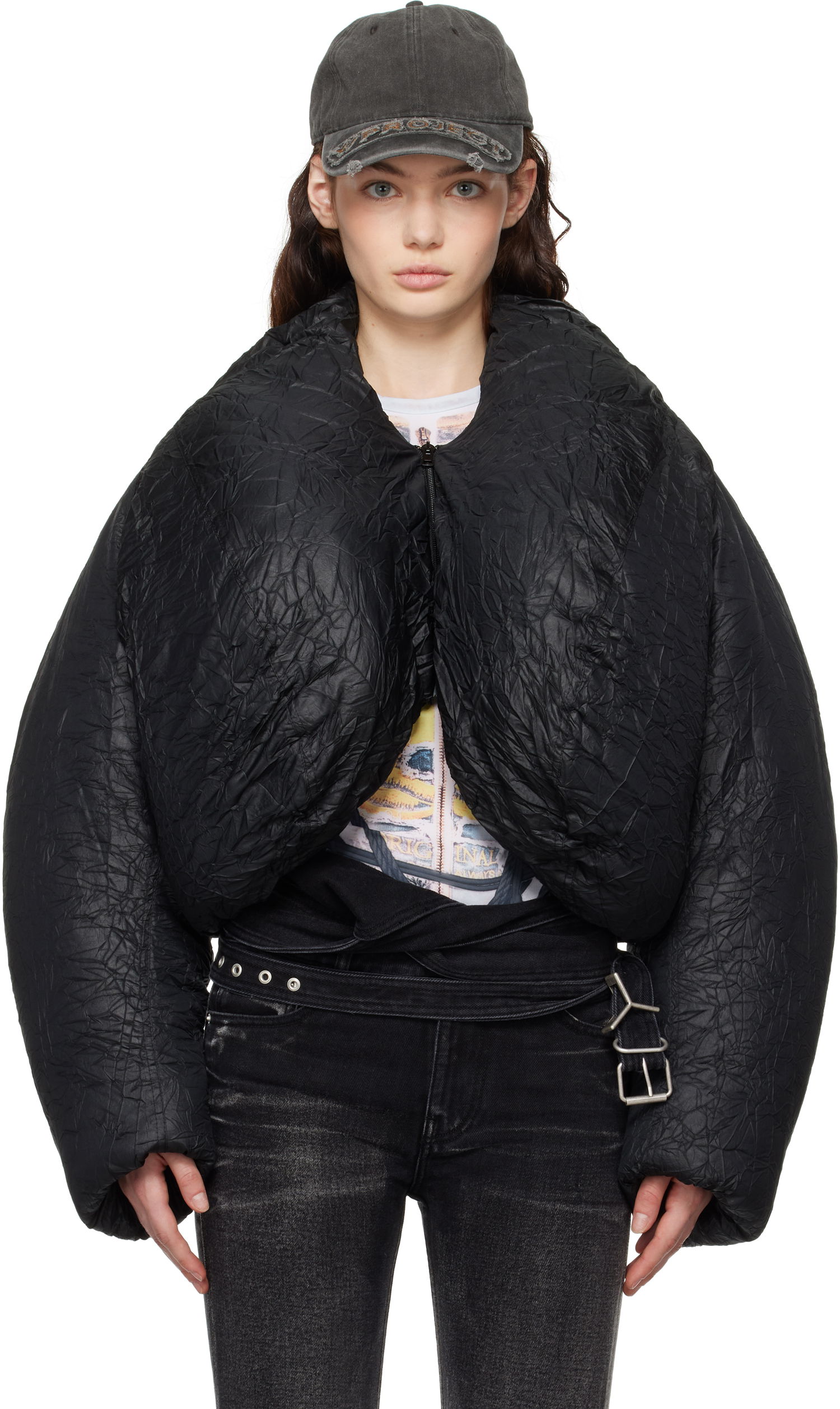 Puhovka Y/PROJECT Cropped Puffer Jacket Črna | 103JA002, 0