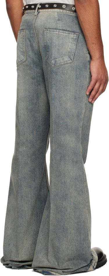 Kavbojke Rick Owens Flared Wide-Leg Distressed Jeans Concordians Bolan Modra | RR02E1335 DWG, 2
