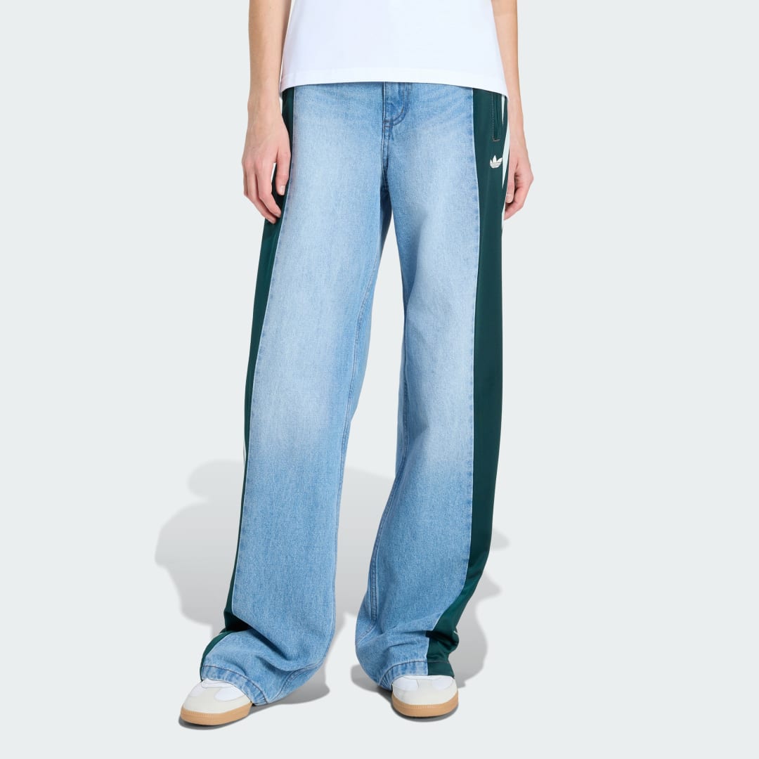 Hlače adidas Originals adidas Originals Athletic Dept Firebird Denim Wide Leg Pants Modra | KF2318, 0