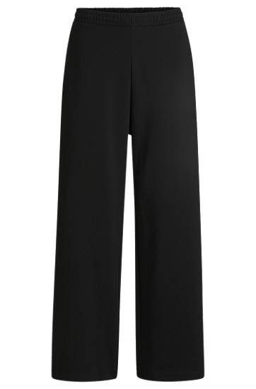Hlače BOSS Loose-Fit Cotton-Blend Tracksuit Bottoms Črna | 50530447