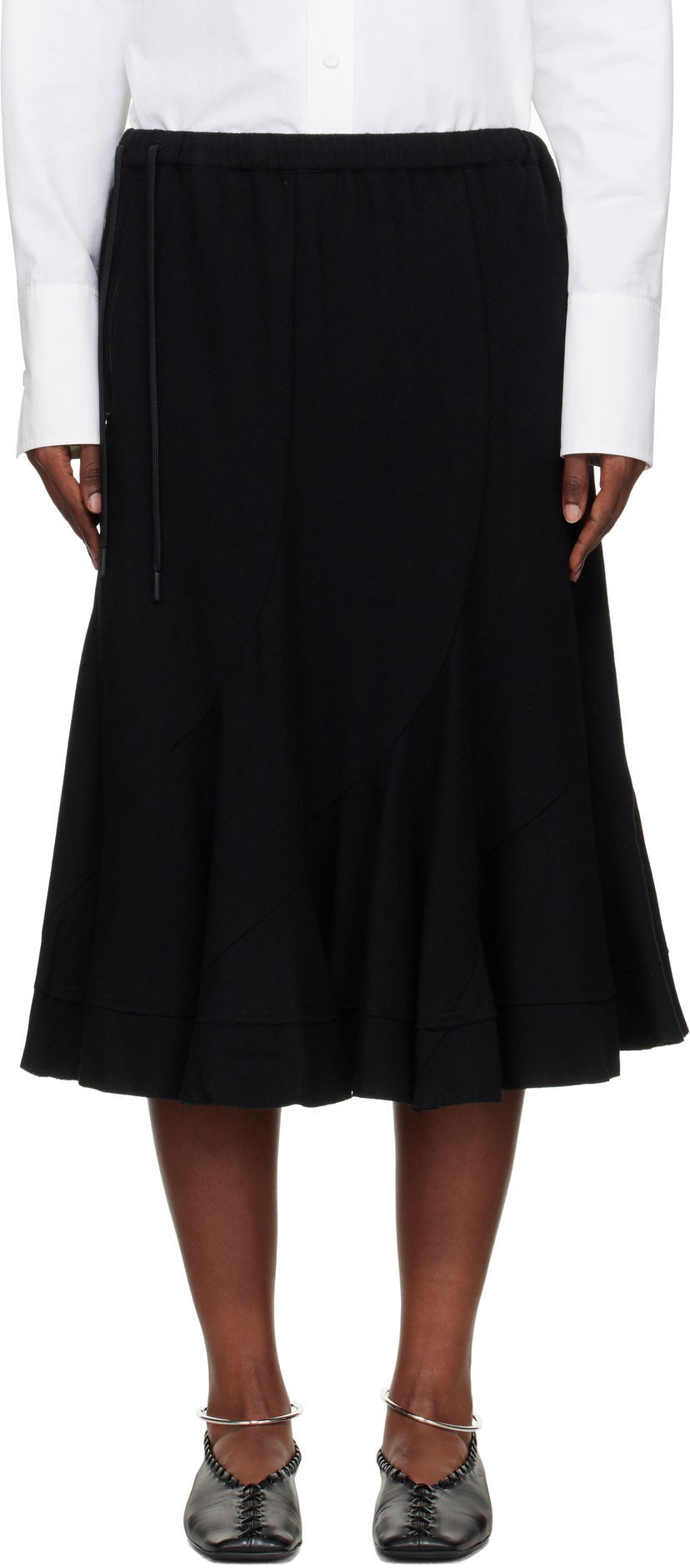 Krila Yohji Yamamoto Yohji Yamamoto Eringi Midi Skirt Črna | FM-S50-102