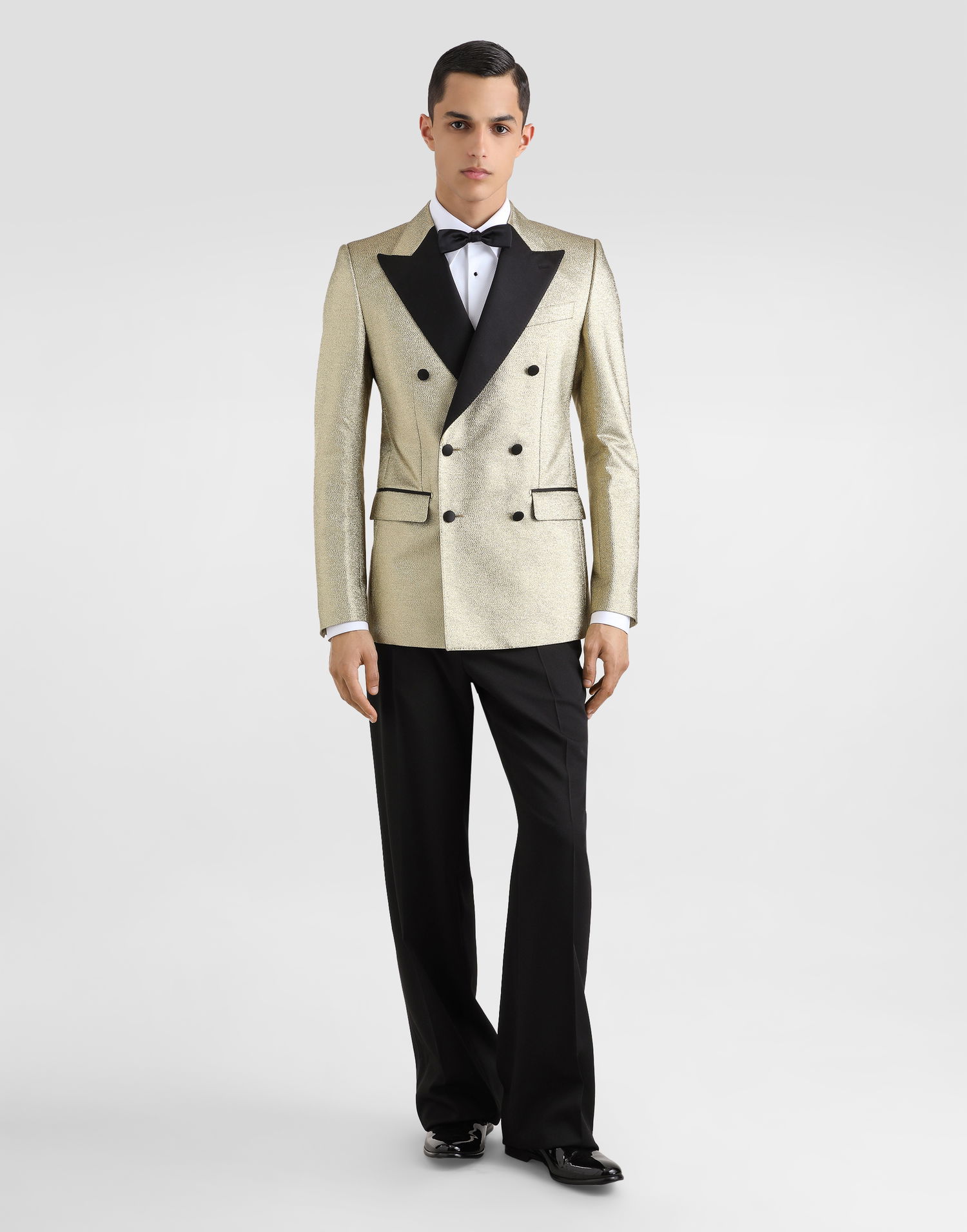 Hlače Dolce & Gabbana Technical Gabardine Tuxedo Pants Črna | GP0F4THUMTYN0000, 1