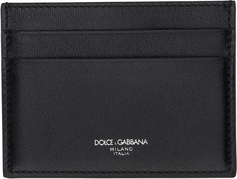 Denarnica Dolce & Gabbana Dolce & Gabbana Calfskin Card Holder Črna | BP0330AV956