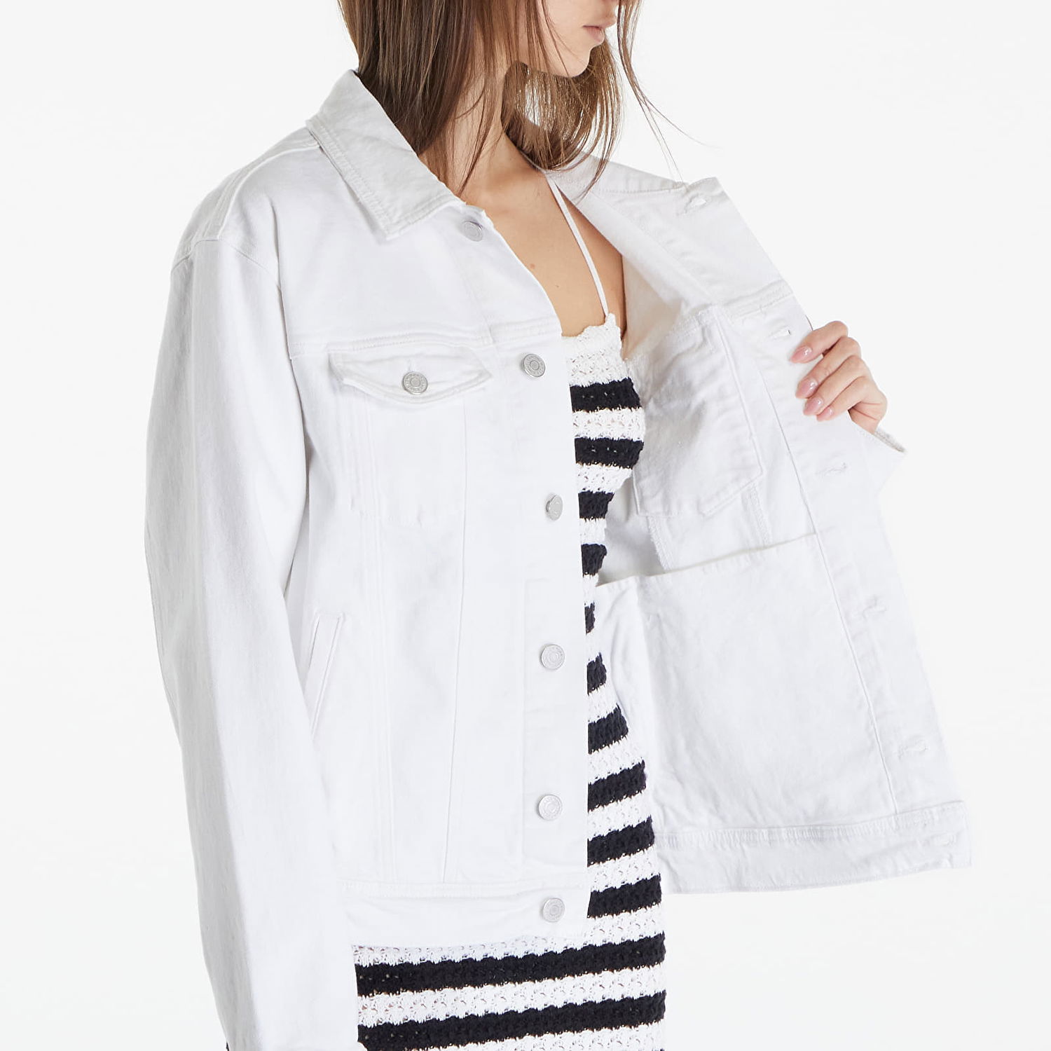 Jakna Tommy Hilfiger Mom Classic Jacket Denim Bela | DW0DW17658 1CE, 1