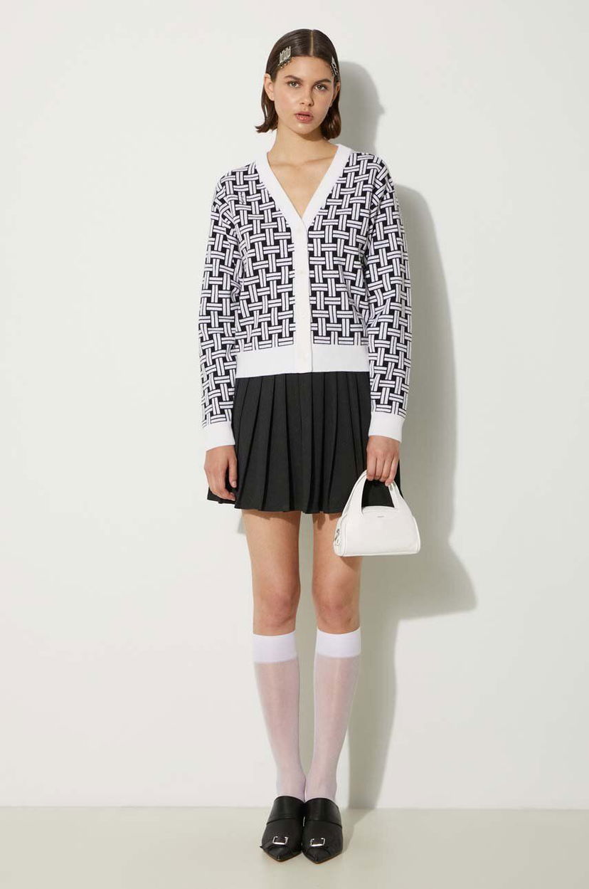 Pleteni pulover KENZO Weave Cardigan Bela | FE62CA4723CA.02