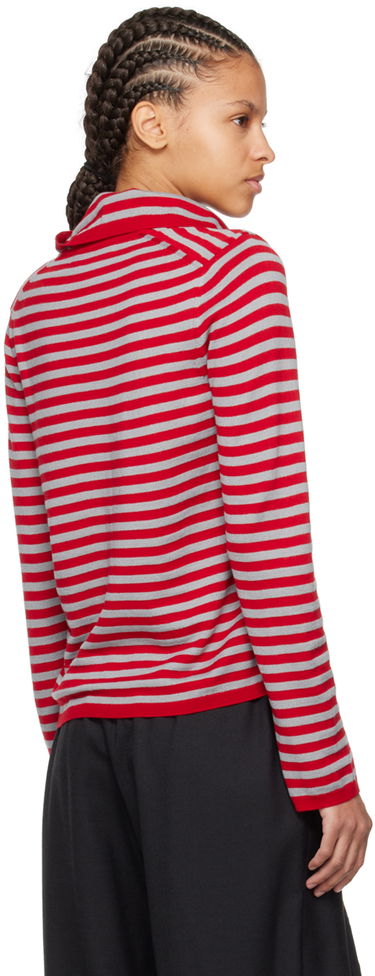 Pleteni pulover Comme des Garçons Comme des Garçons Girl Striped Sweater Rdeča | NM-N002-051, 2