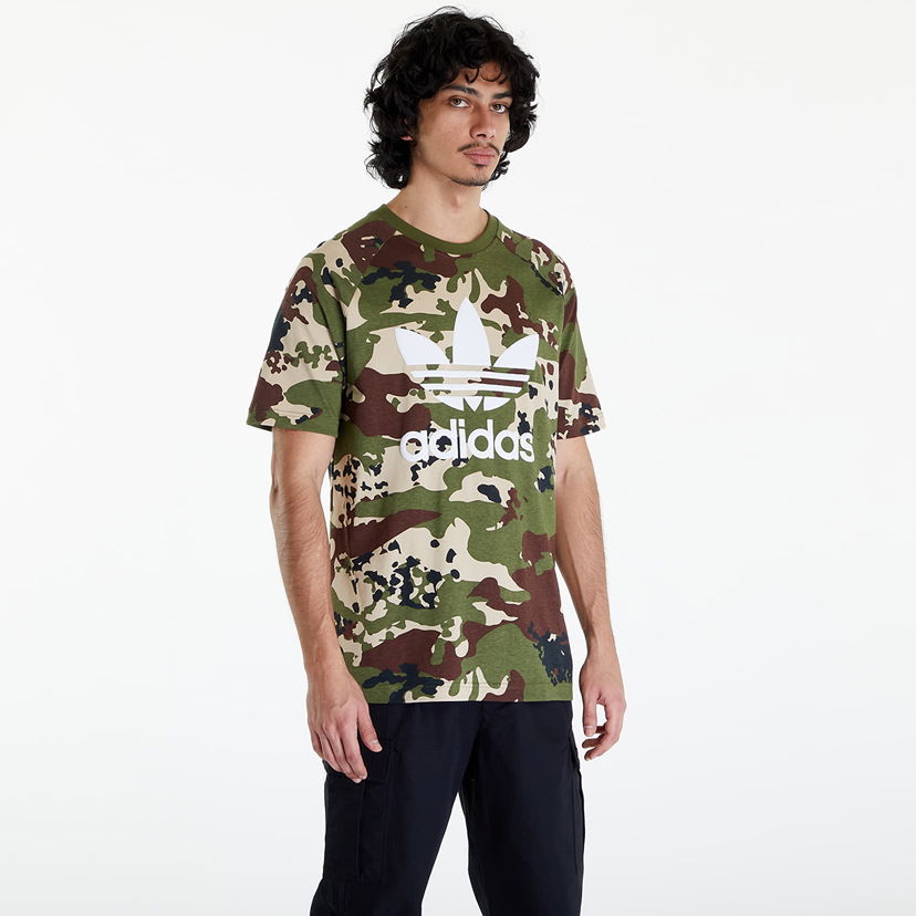 Majica adidas Originals Camo Trefoil Tee Multicolour Zelena | IS0215