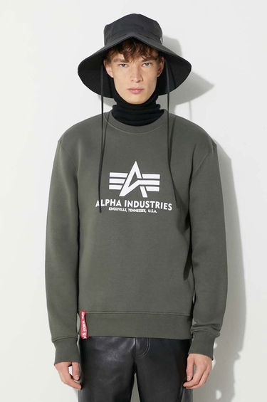 Pleteni pulover Alpha Industries Sweater With Print Zelena | 178302.142, 0