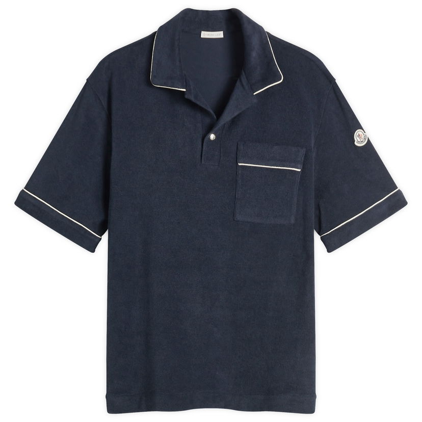 Polo majica Moncler Men's Cotton Terry Polo Shirt Mornarica | 8A000-22-89AVN-778