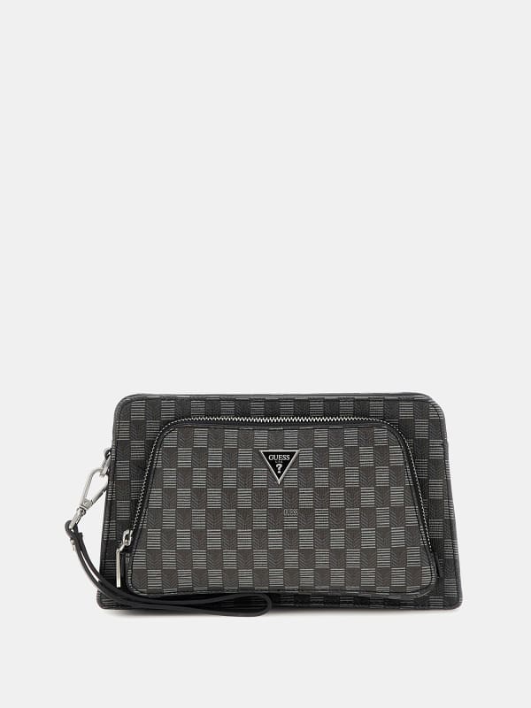 Torbice za okoli pasu GUESS Geometric-Print Jet Set Crossbody Bag Siva | HMJESEP4187, 0