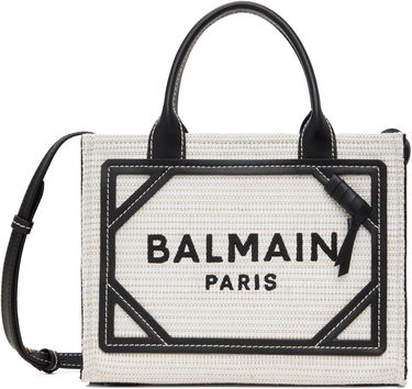 Tote bag Balmain Balmain B-Army Small Raffia Tote Črna | EN0FE900TCRB, 0