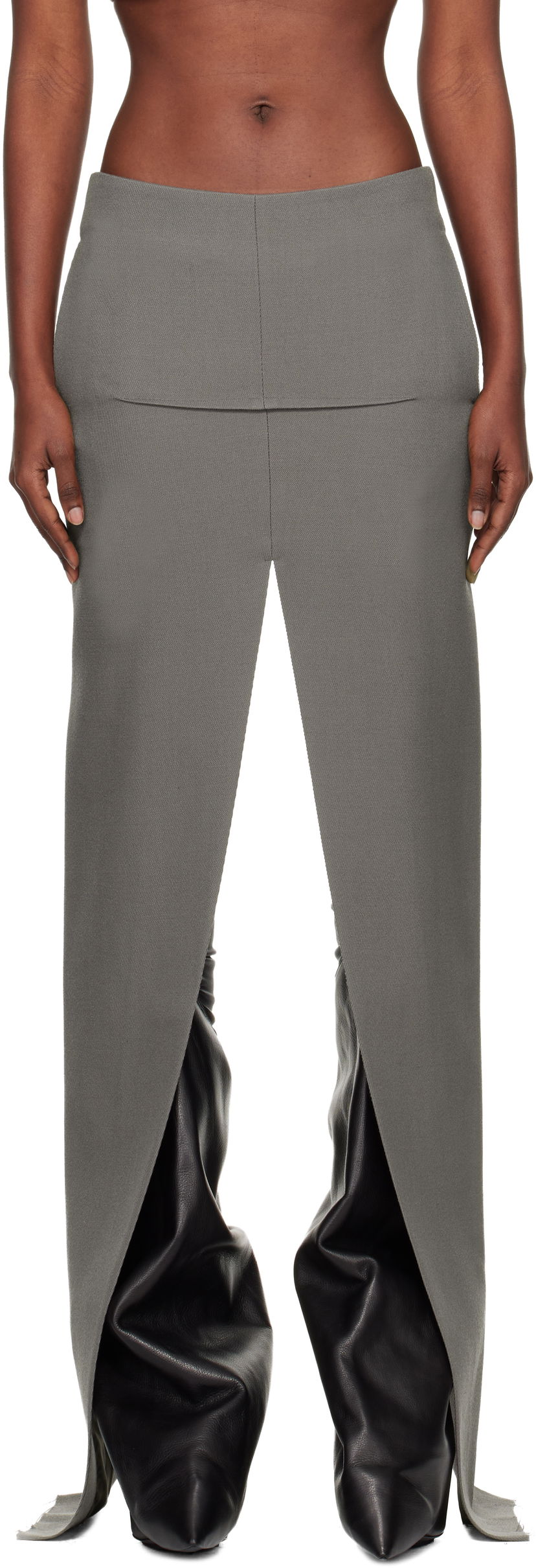 Krila Rick Owens Concordians Sliced Maxi Skirt Siva | RO02E4387 WD