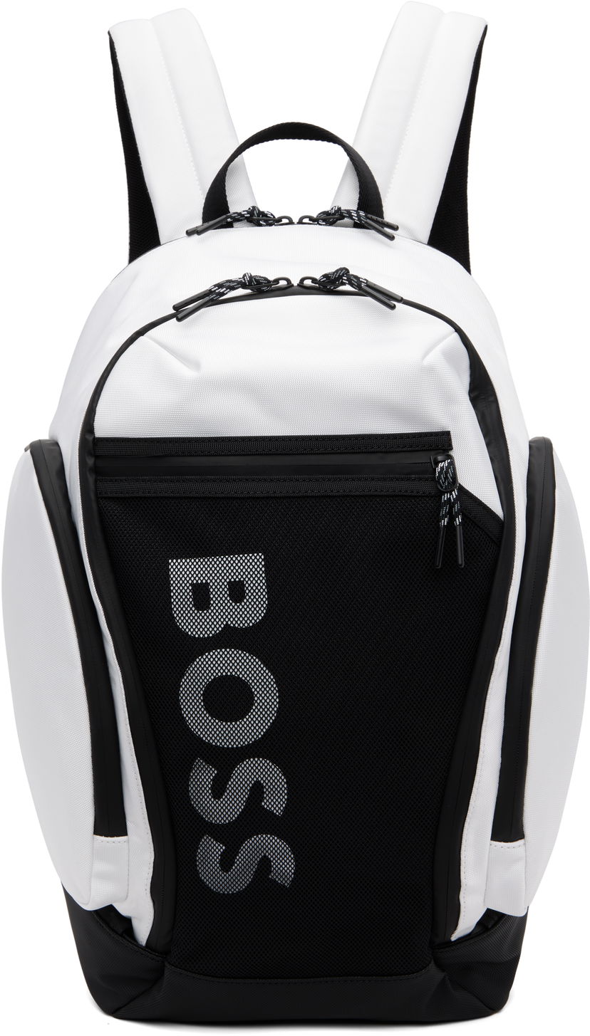 Nahrbtnik BOSS Mesh Front Pocket Logo Backpack Bela | 50548090