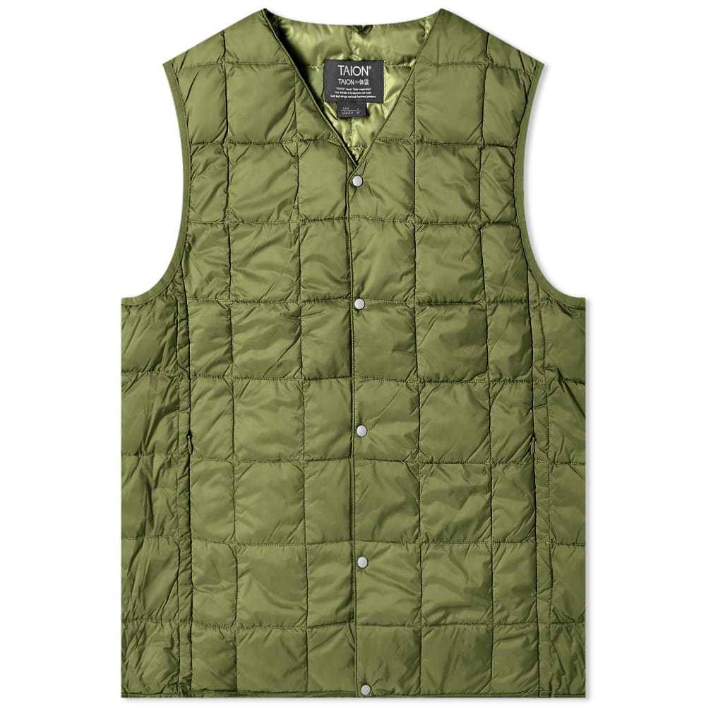 Telovnik TAION V-Neck Down Vest Zelena | TAION-001-OLV, 0