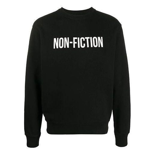 Pleteni pulover Off-White Non-Fiction Printing Pullover Črna | OMBA025E20FLE0071001