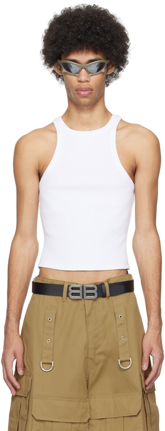 Majica brez rokavov VETEMENTS Embroidered Tank Top Bela | UE64TO140W