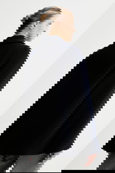 Jakna Samsoe Samsoe ALMA Wool Cape Jacket Mornarica | F23300184, 2