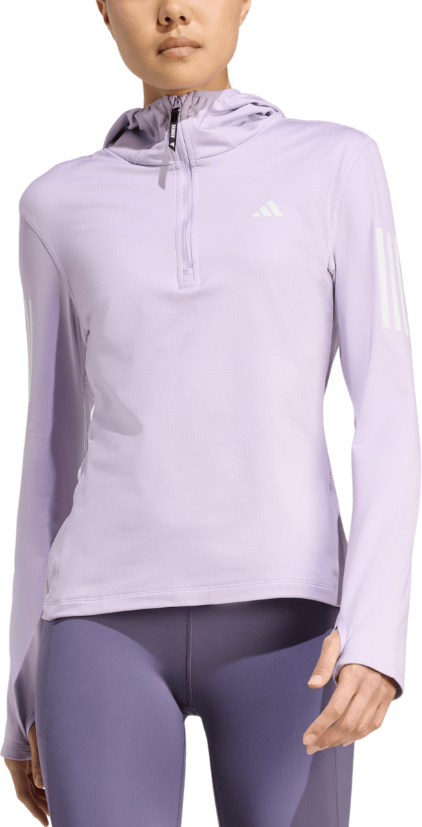 Pulover adidas Originals Own the Run Hooded Running Top Lila | jw9653