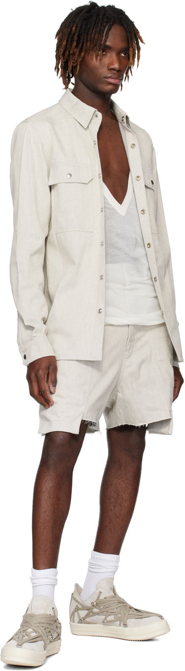 Srajce Rick Owens Rick Owens Hollywood Denim Overshirt Bež | RU01E5729 DRD, 3