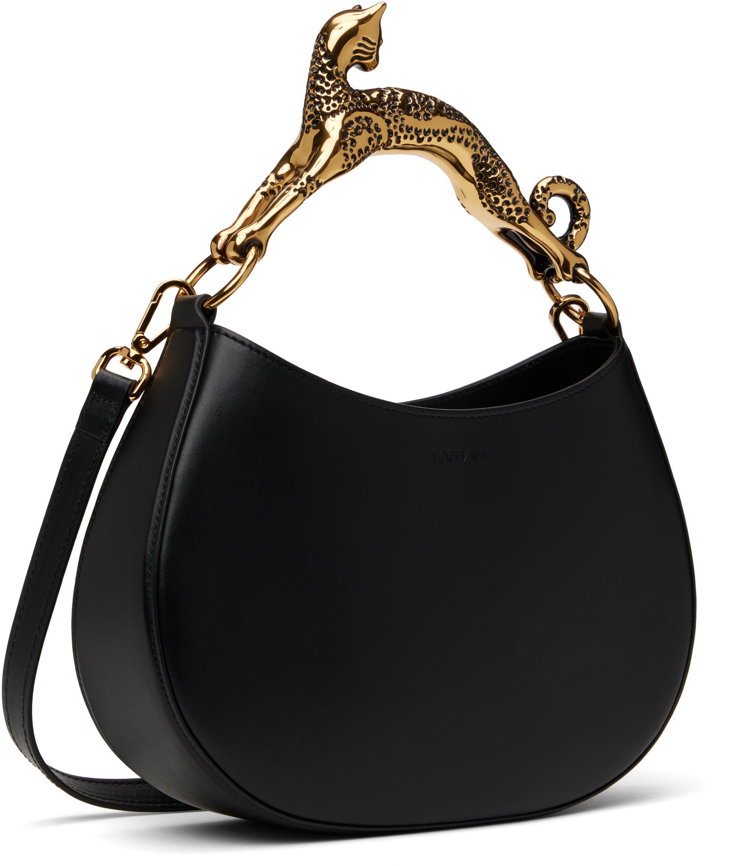 Torba za čez ramo LANVIN PM Cat Handle Bag Črna | LW-BGSHC1-NAPA-A21, 1