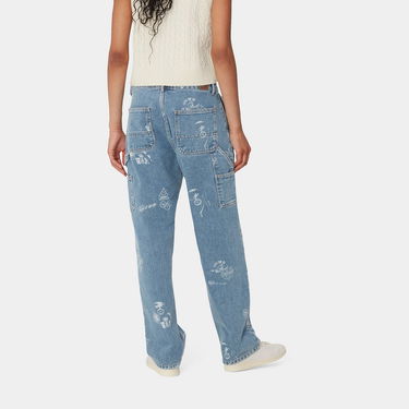 Kavbojke Carhartt WIP Stamp Print Bleached Denim Pants Modra | I033742_9, 1