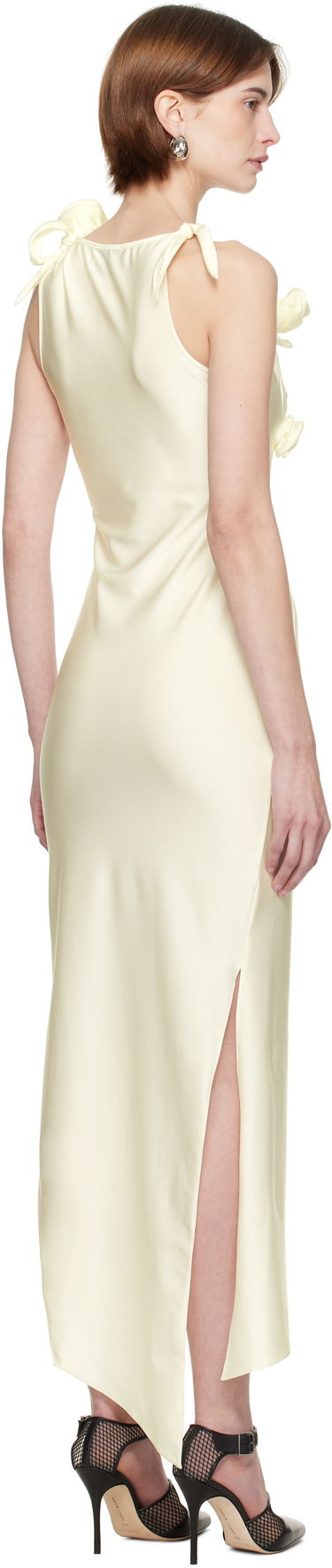 Obleke Coperni Coperni Asymmetric Flower Gown Maxi Dress Rumena | COPR44F5001, 2