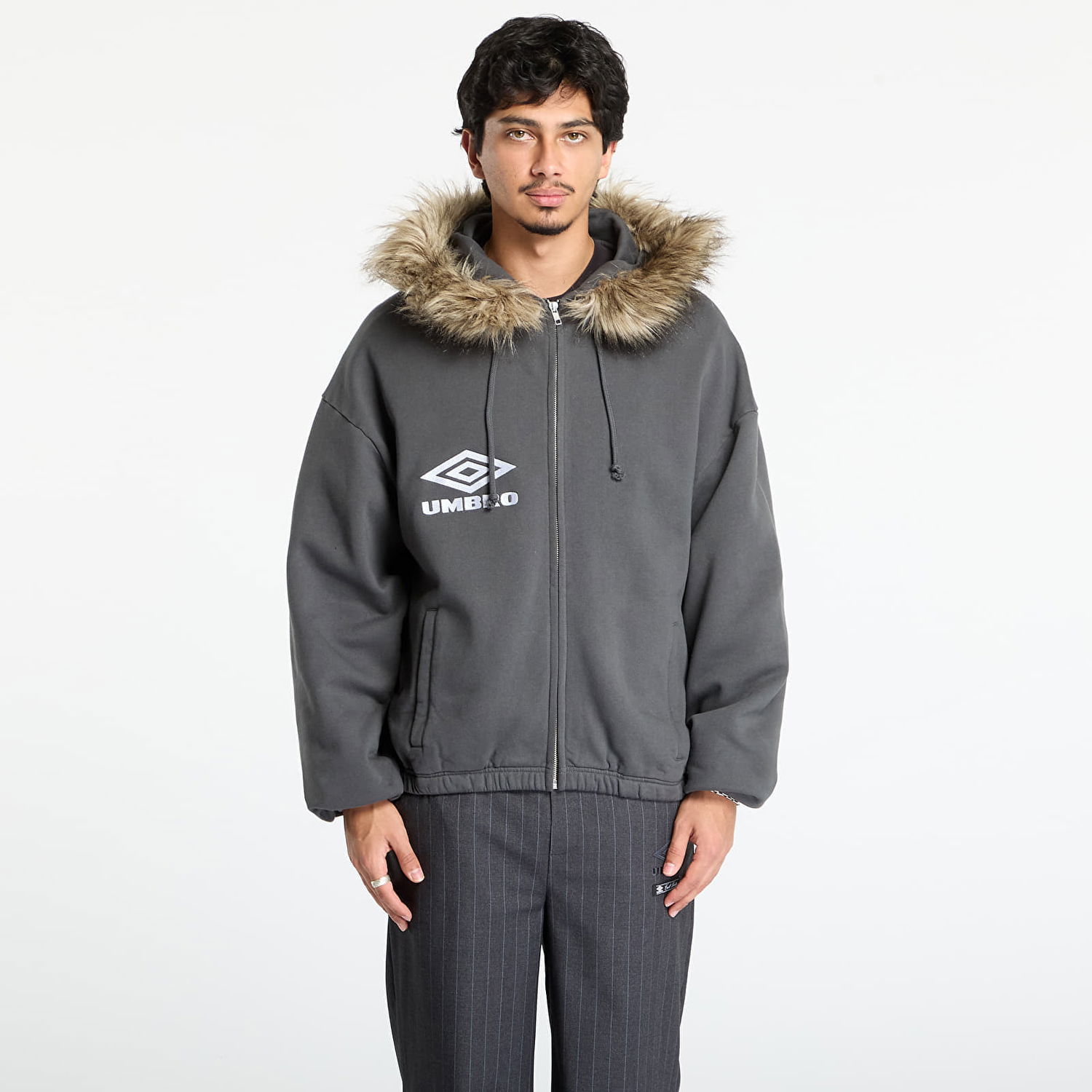 Pulover Umbro Fur Masked Hoodie Siva | UBMW0346FA219 GRY0003, 0