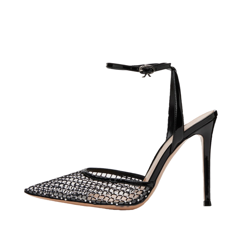 Superge in čevlji Gianvito Rossi Crystal Mesh Pointed Heels Črna | G95436.15RIC.LPE