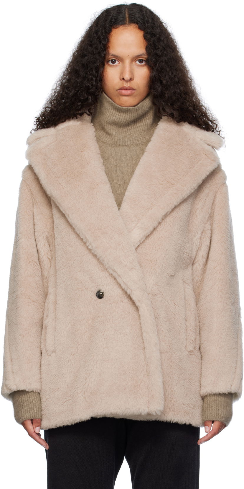 Jakna Max Mara Max Mara Olga Short Faux-Fur Coat Bež | 2421086032600 MM10501