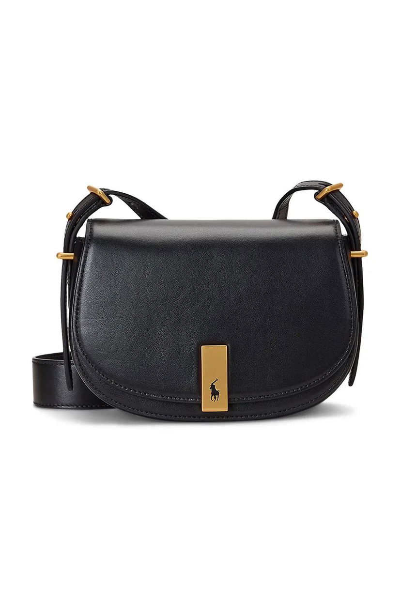 Torba za čez ramo Polo by Ralph Lauren Leather Crossbody Bag Črna | 428891391