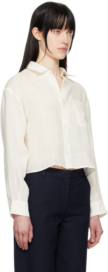 Srajce A.P.C. A.P.C. Sophie Cropped Linen Shirt Siva | LIAEK-F12627, 4