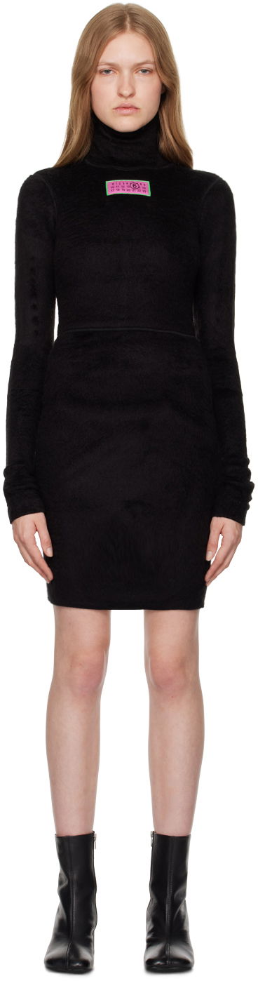 Obleke Maison Margiela Furry Jersey Mini Dress Črna | S62DD0033 M20045