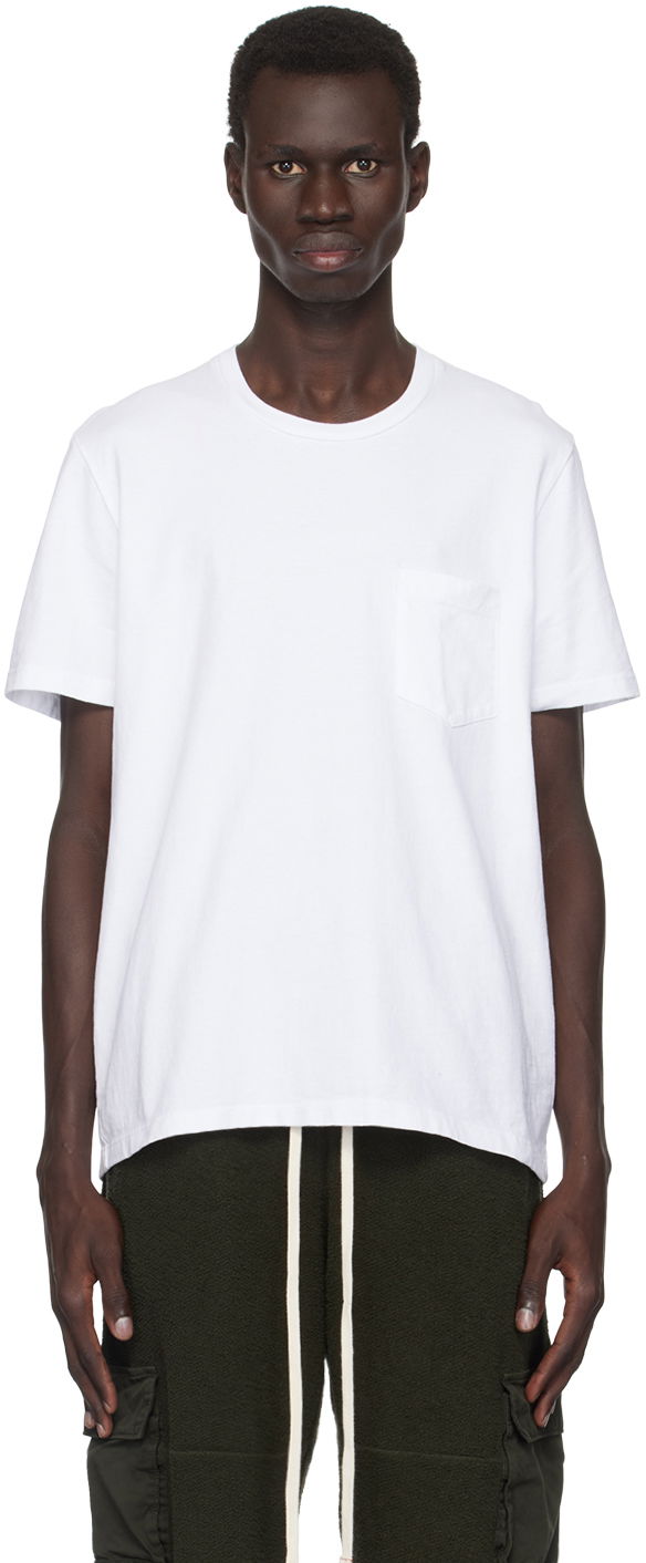 Majica LES TIEN Les Tien Heavyweight Classic Pocket Tee Bela | HV-2002