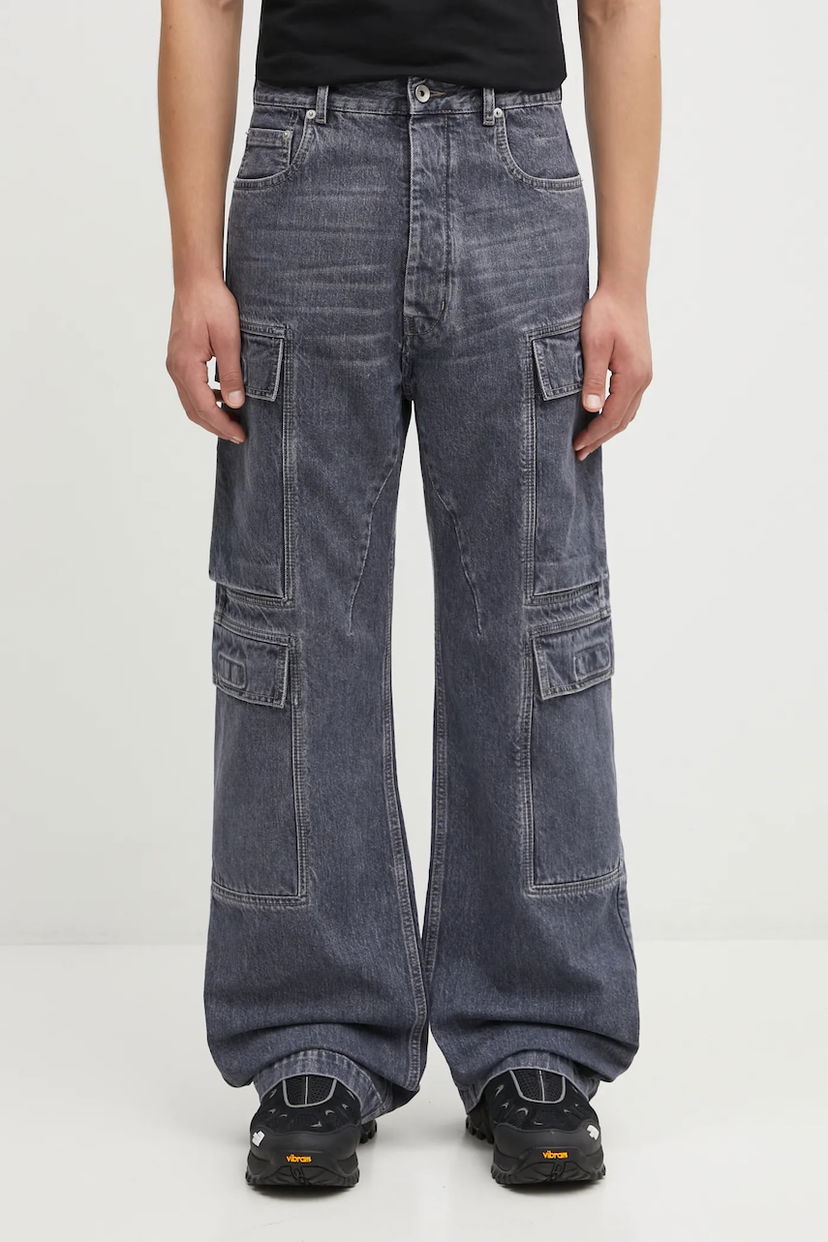 Cargo hlače Rick Owens Rick Owens DRKSHDW Double Cargo Jeans Siva | DU02E7361.DGY