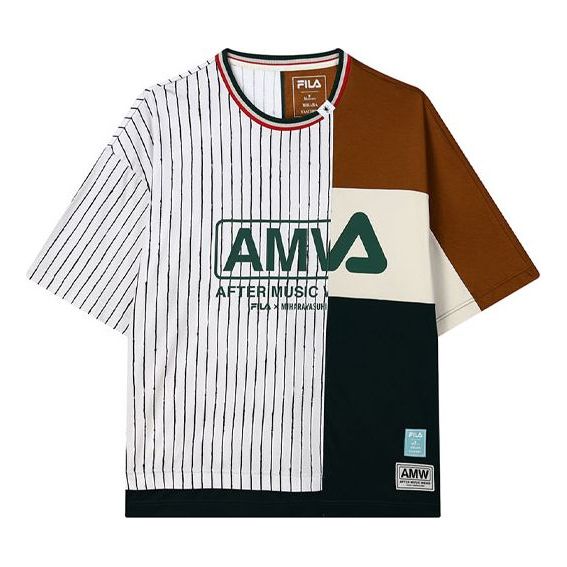 Majica FILA MIHARA YASUHIRO Crossover Stripe Splicing Loose T-Shirt Večbarvna | F11M133104F-BG, 0