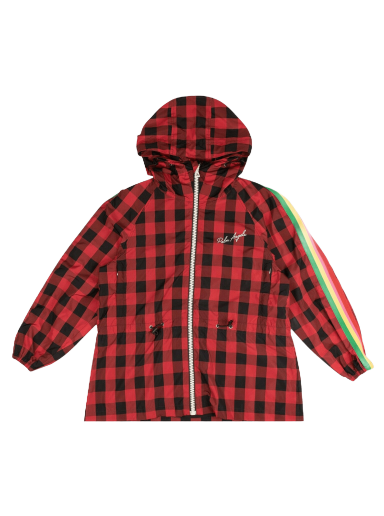 Vetrovka Palm Angels Buffalo Plaid Multicolor Stripe Windbreaker Rdeča | PWEB004S21FAB0022501