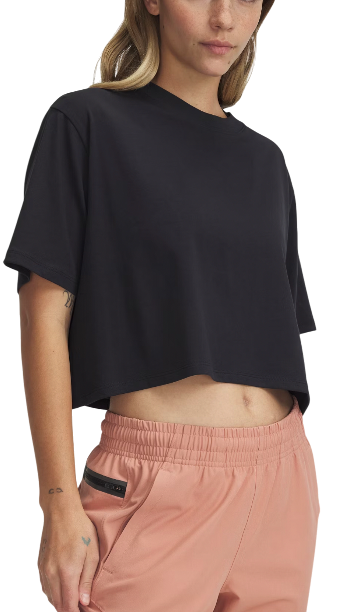 Krop-top Under Armour Rival Short Sleeve Crop T-Shirt Črna | 1389721-001
