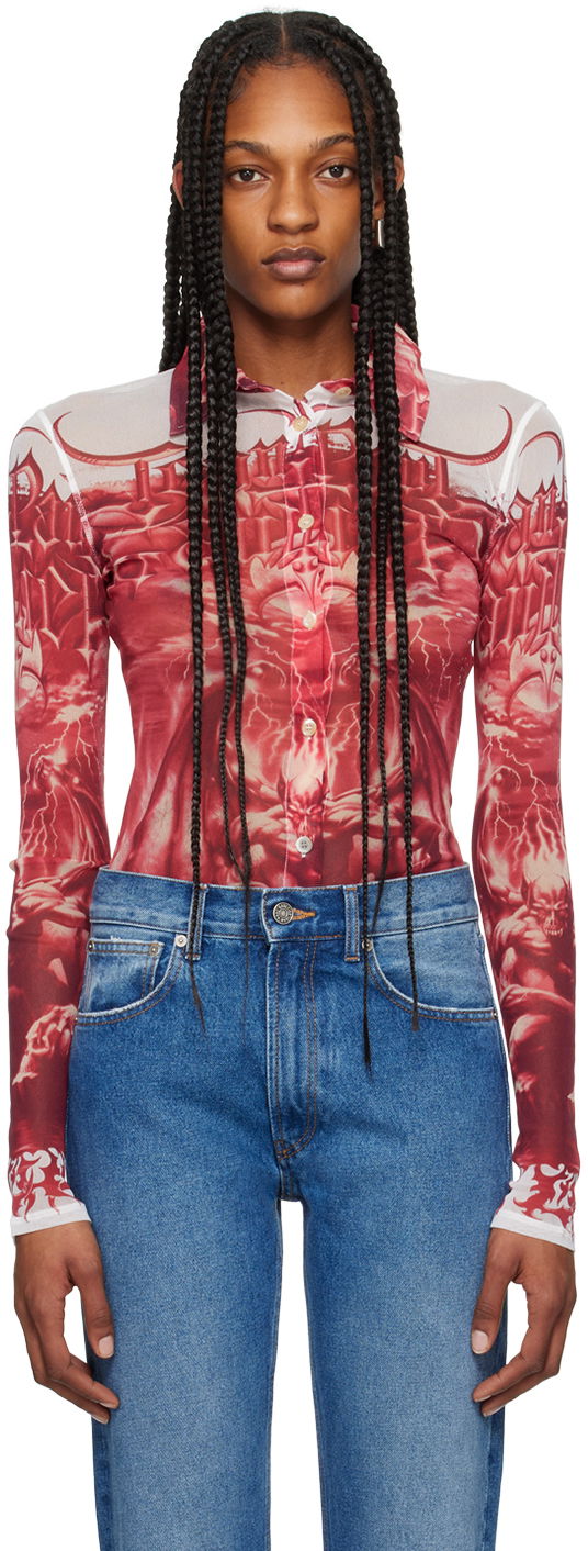 Srajce Jean Paul Gaultier Gaultier 'The Diablo' Graphic Shirt Rdeča | 24/25-U-CH015-T546-0130