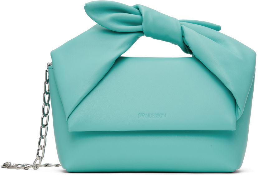 Torba za čez ramo JW Anderson JW Anderson Medium Bow Twister Top Handle Bag Turkizna | HB0697-LA0355