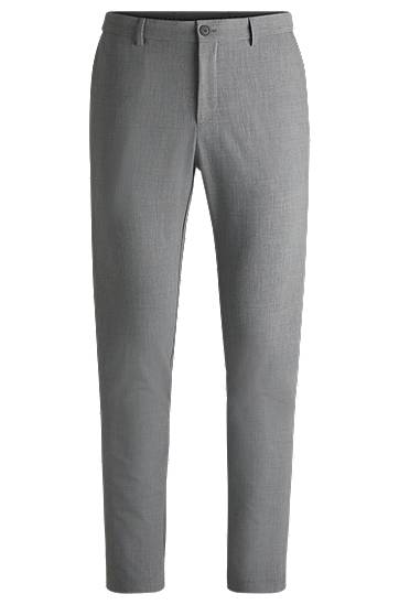 Hlače BOSS Slim-Fit Performance-Stretch Trousers Siva | 50535709