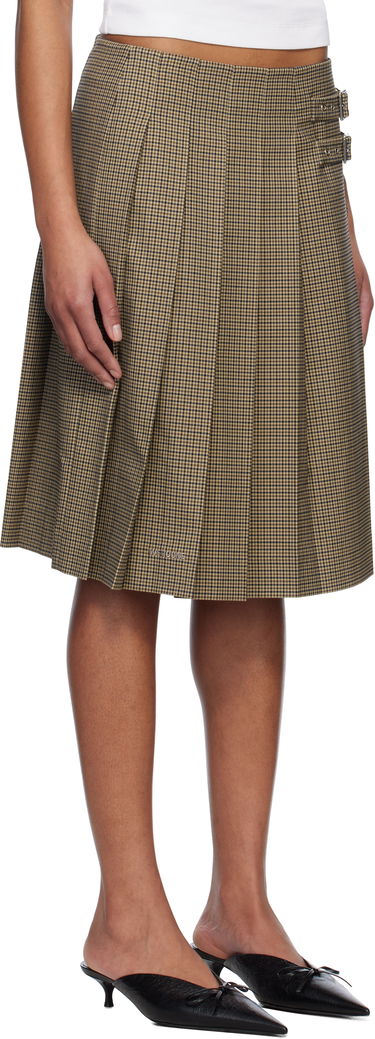 Krila We11done We11done Checkered Pleated Midi Skirt Rjava | WD-SK0-25-262-W-BG, 1