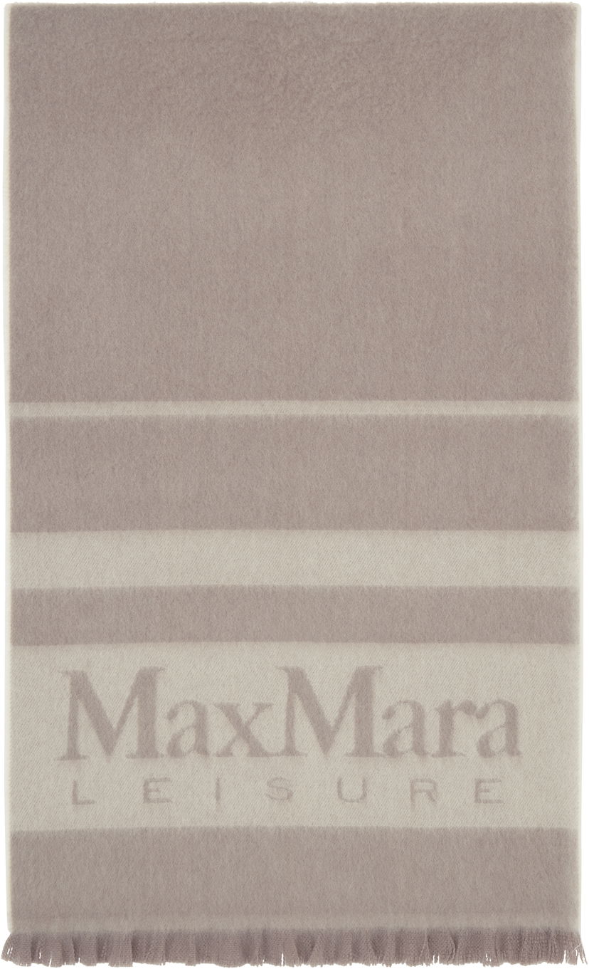 Šala Max Mara Striped Wool Scarf Siva | 2426546028600 MM02211